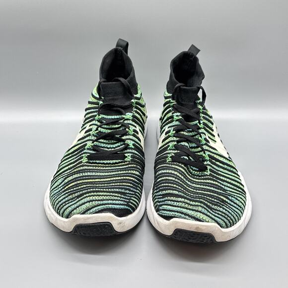 Nike Shoes Men 13 Black Green White Free Flyknit Chukka Mid Top Running Sneakers - Picture 3 of 11